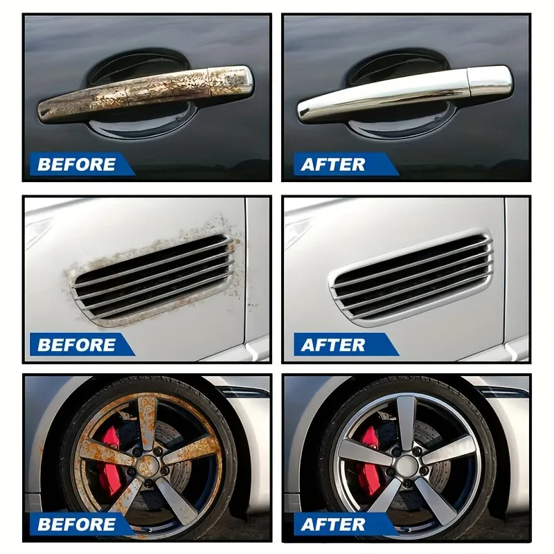 Rust Remover Spray: Dissolves Tire Rust, Protects Wheels for Car & Kitchen Metal