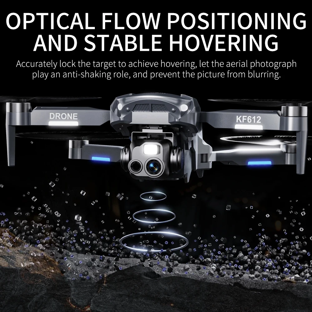 Profesjonalny Quadcopter z przepływem optycznego drona podwójny aparat KF612 bezszczotkowy samolot zdalnie sterowane zabawkowe helikoptery unikania