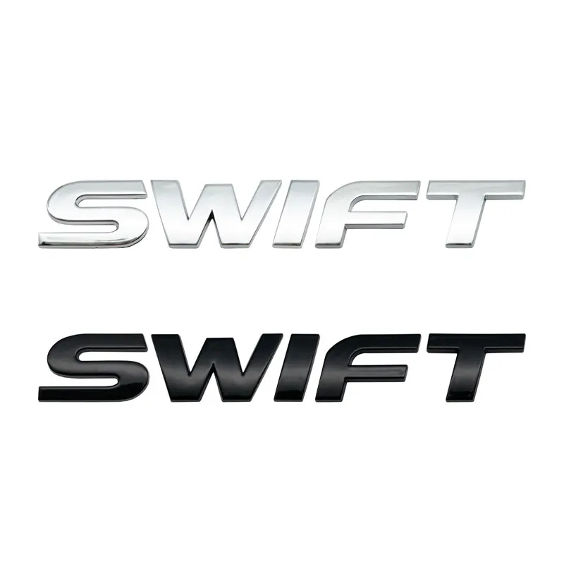 1pcs Black Silver 3D ABS Car Trunk Tail SWIFT Letter Logo Decorative Decals Sticker Emblem Auto Styling Accessories