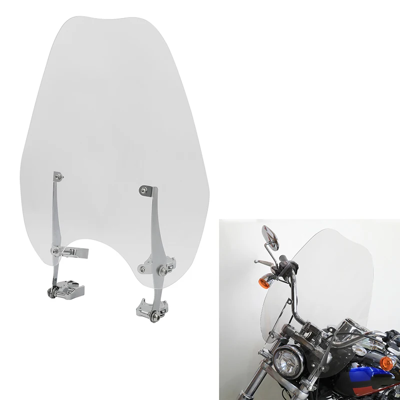 Windscreen Windshield & Bracket Fit For Harley Sportster Iron 883 1200 1988-2022