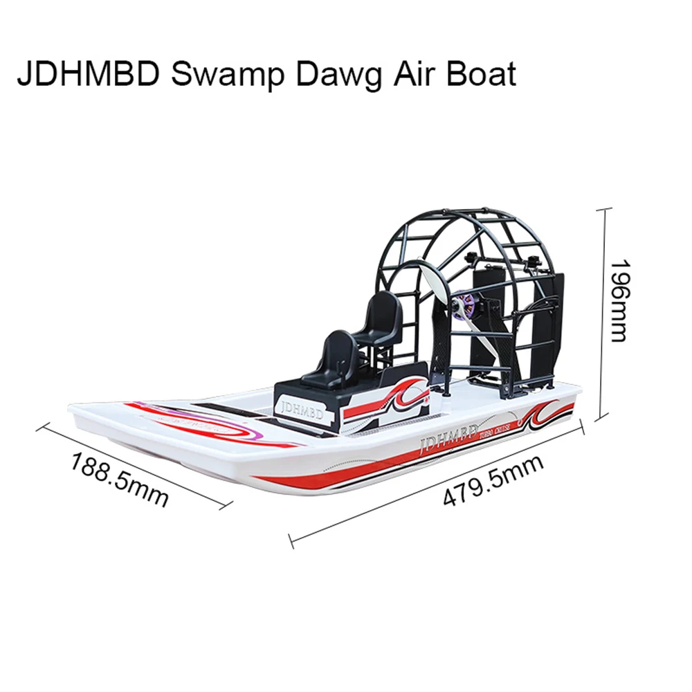 JDHMBD RTF KIT Palude ad alta velocità Dawg Barca Grande vendita Turbo Cruise RC Barca a vento senza spazzole ad alta velocità Telecomando Due canali