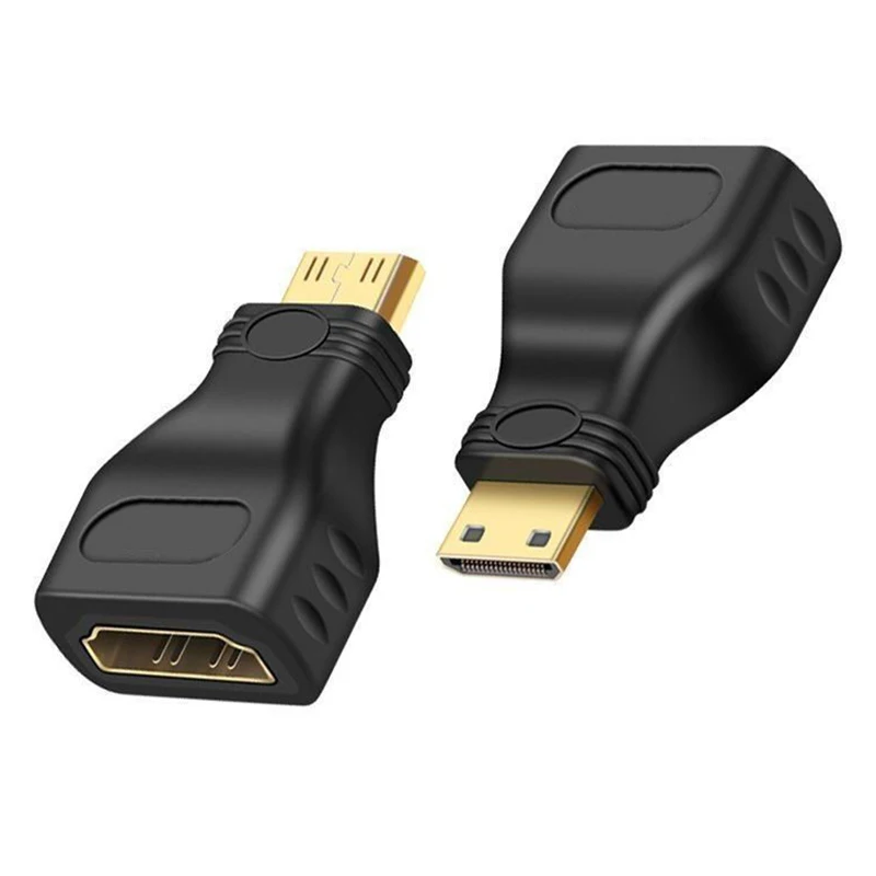 1080P Mini HDMI-compatible to Standard with HDMI Converter Plug HDTV Cable Extend Adapter for Notebook Computer Camera Projector