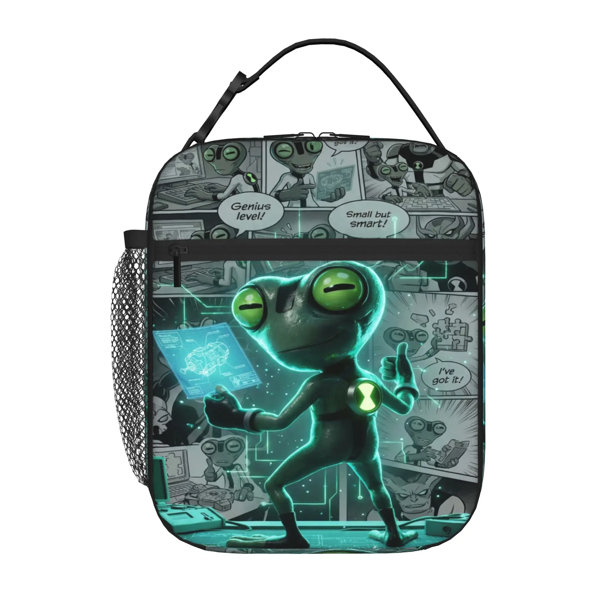 Back to school season  Picnic Bag Grey Matter Ben10 Smart Alien Vintage Harajuku Design Multi-Function Food Organizer Lunch Bag