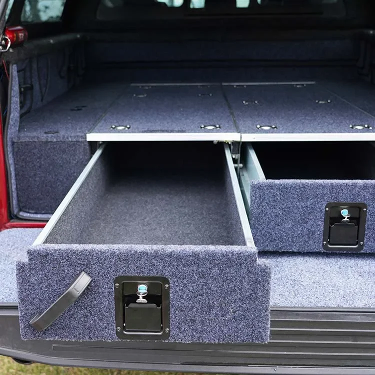 

Factory OEM Truck Accessories Galvanized Plate Drawers Sliding Black Storage Drawer System Drawer 4x4 System