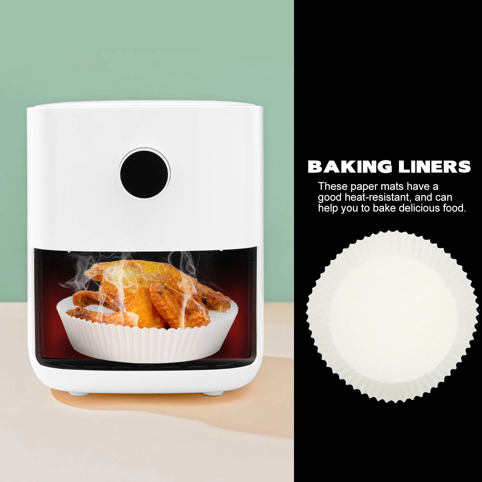 

50Pcs Oil-Proof Air Fryer Disposable Parchment Paper Liners Non-Stick Baking Paper Pads Air Fryer Accessories Disposable