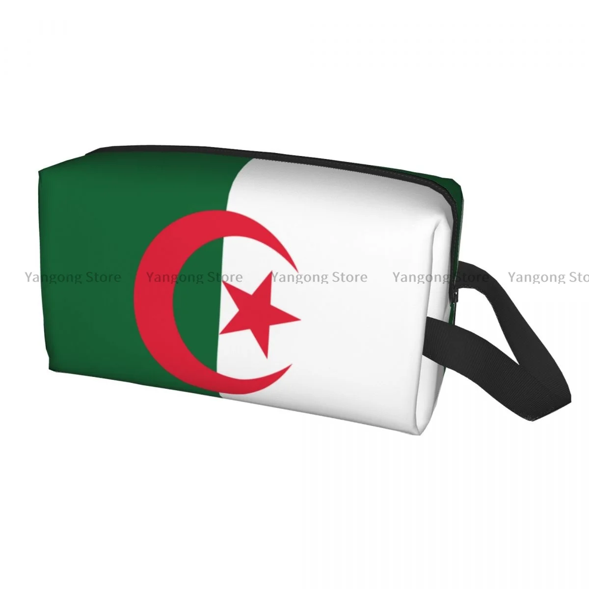 Travel Cosmetic Bag Zipper Wash Toiletry Bag Flag Of Algeria Makeup Organizer Portable Storage Pouch