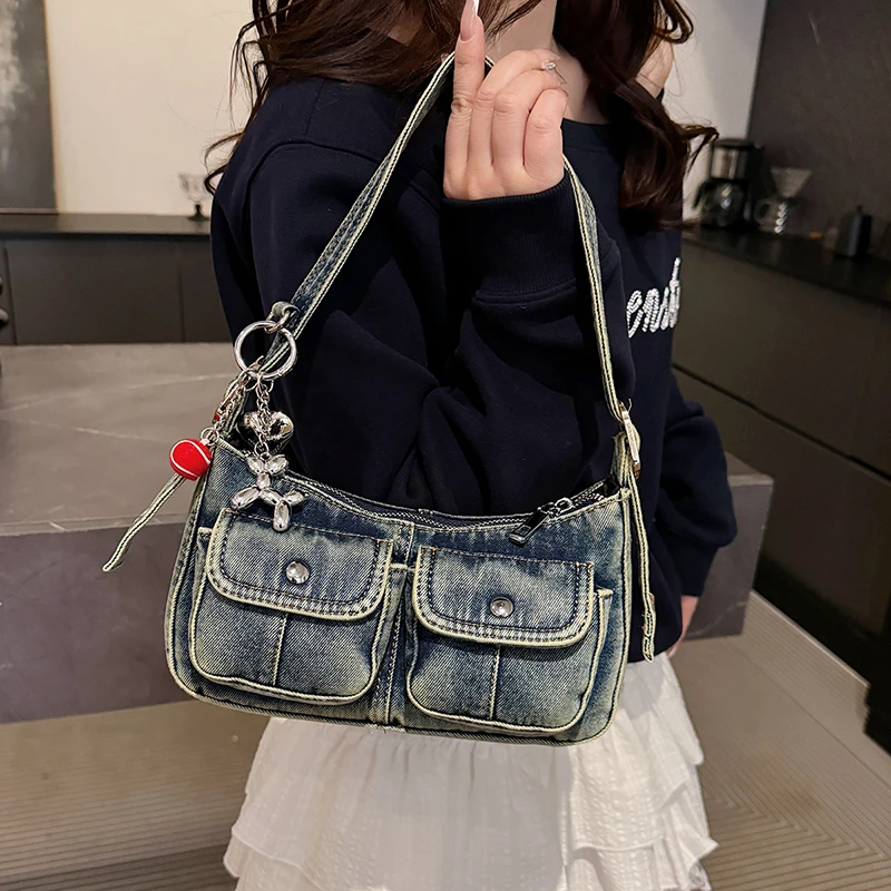 

Ladies' casual new trend denim shoulder bag crossbody bag сумка женская bags for woman designer luxury bag luxury designer bags