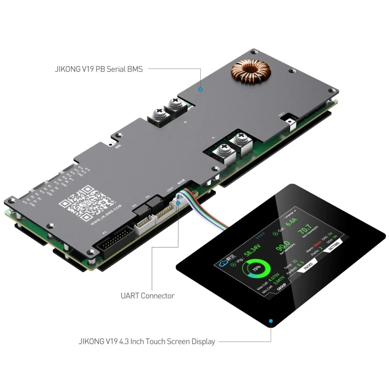 JIKONG V19 51.2v Lifepo4 100A 200A 300A Smart BMS 8S-16S Battery Household Energy Inverter BMS Active Balancer  V19 Version
