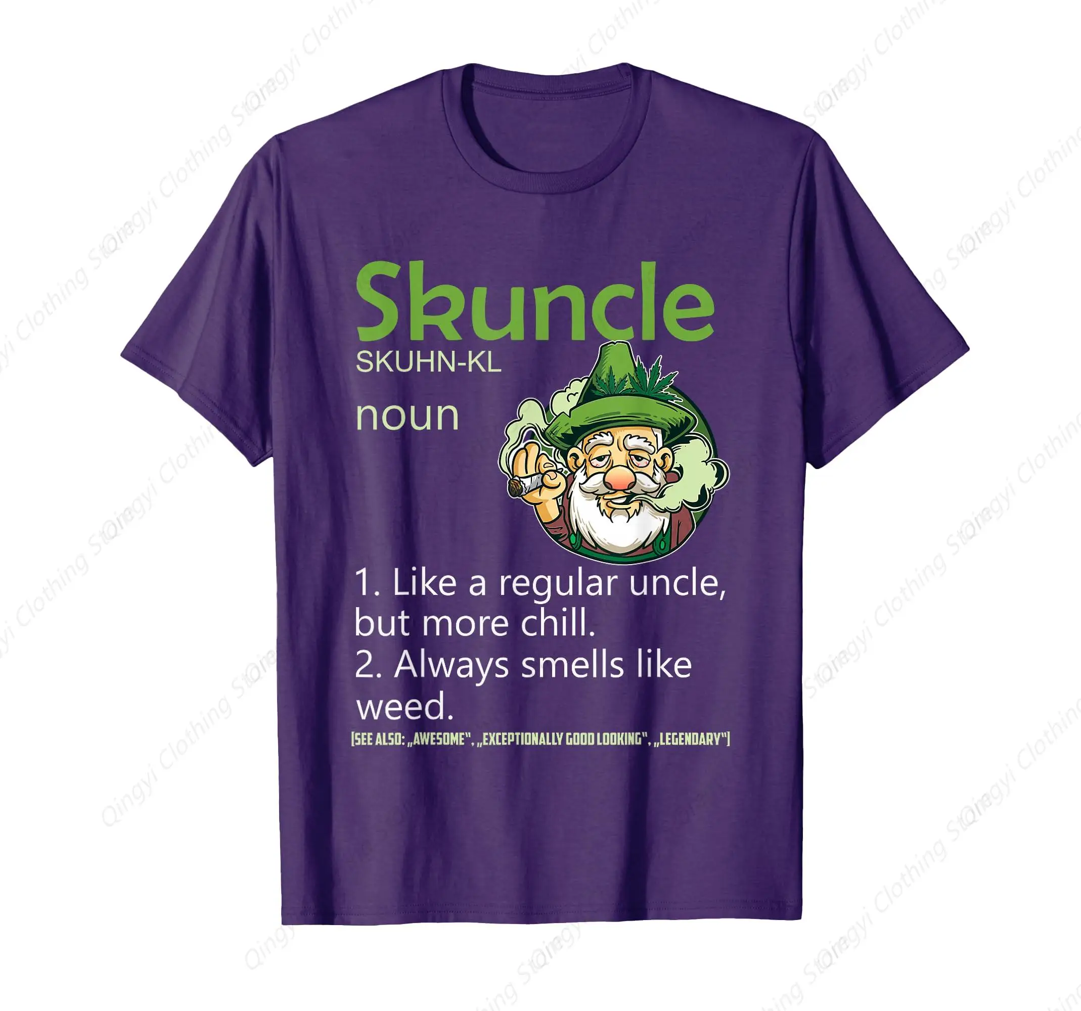 

Skuncle Weed Smoking Loud Marijuana Cannabis Pothead Uncle T-Shirt