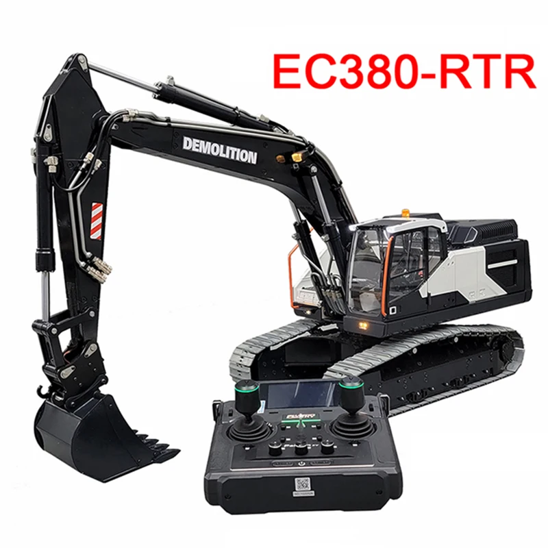 1/14 Metal Hydraulic Excavator Model E380 Crawler Excavator Model with Car Lights Toy Gift