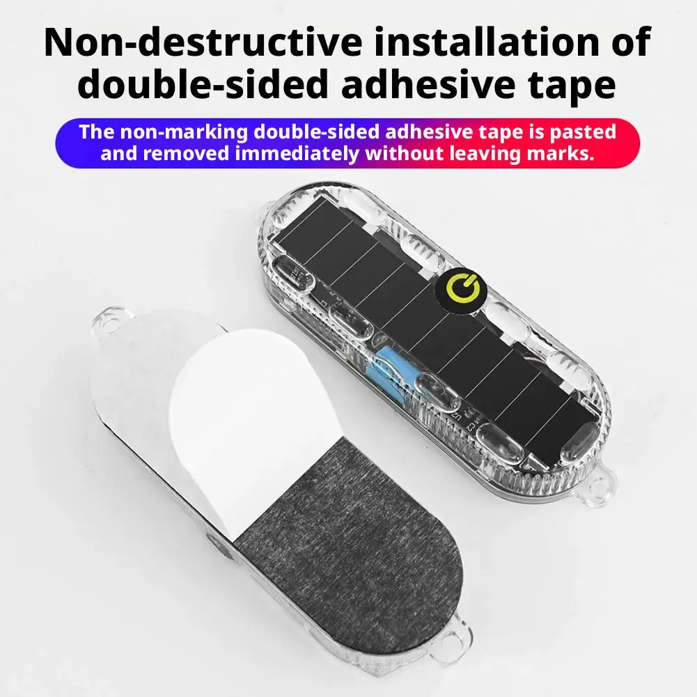 Автомобильный светодиодный сигнальный светильник на солнечной энергии, противозадний стробоскопический стоп-сигнал для ночной езды, безопасная лампа для электрического велосипеда