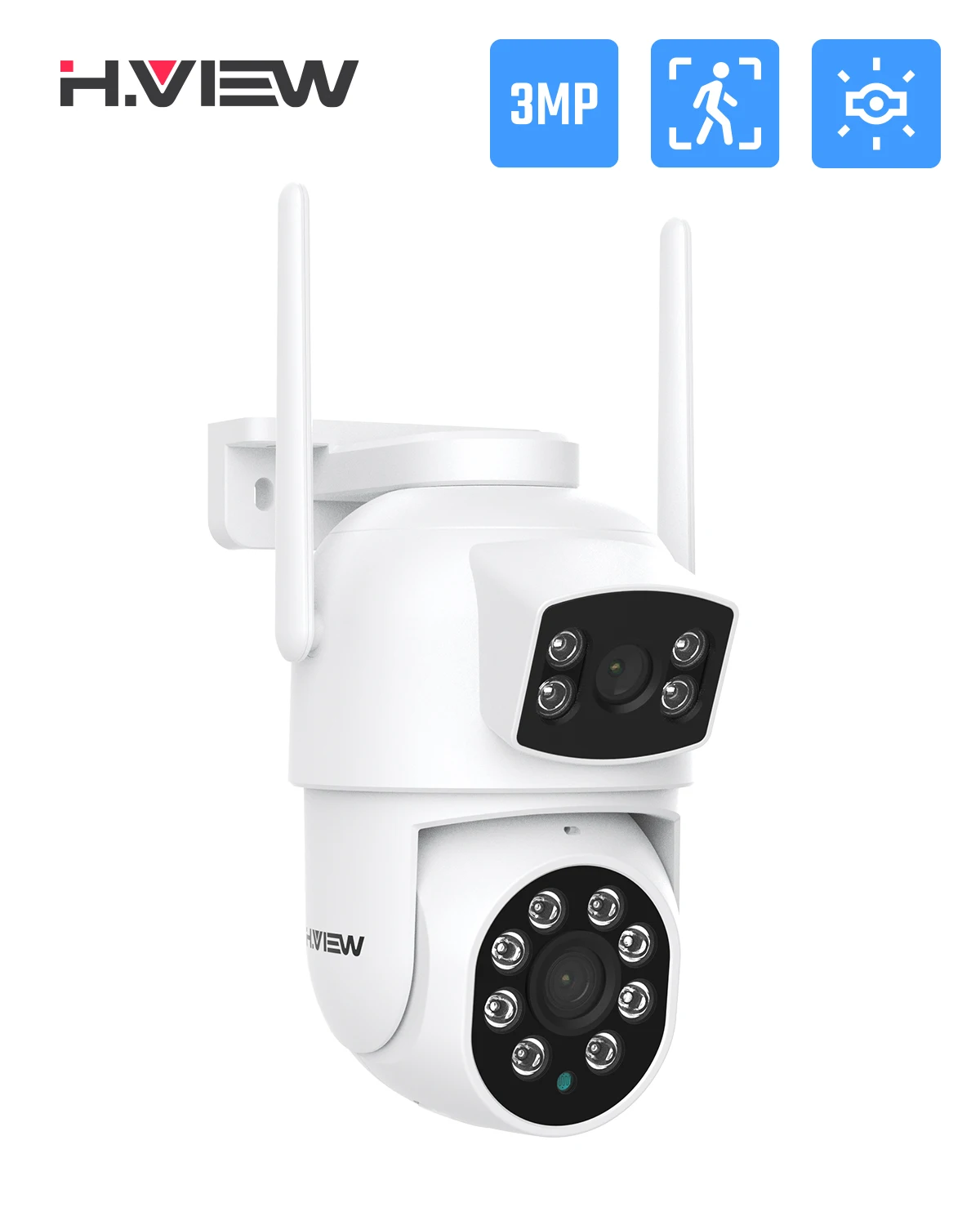 

H.VIEW 3MP PTZ IP Camera WiFi Outdoor AI Human Detection Audio 1080P Wireless Security CCTV Camera tuya app