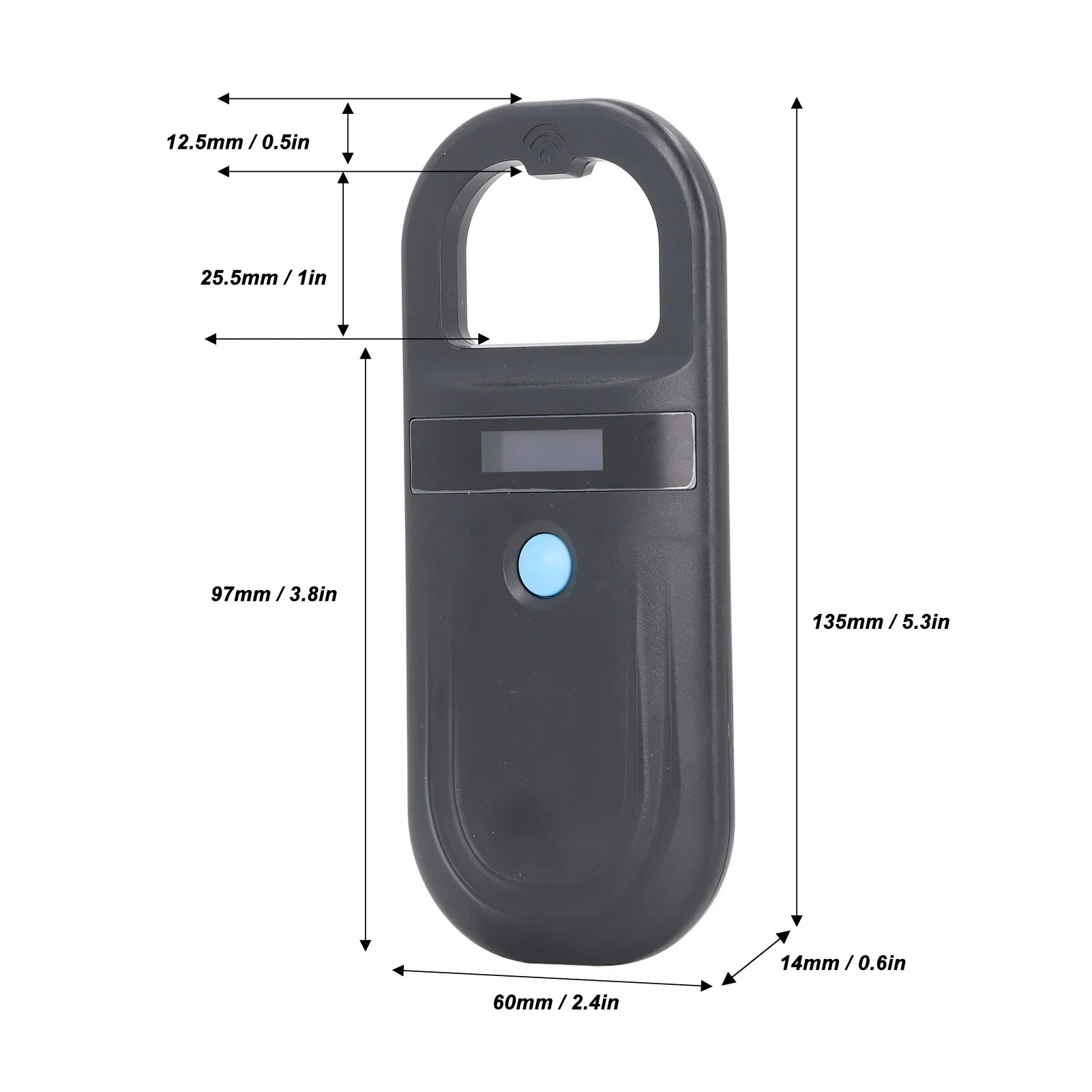 Animal ID Reader 134.2KHz ISO11784 85 FDX B EMID Handheld Pet Tag Chip Scanner USB Charging Built in Buzzer Pet Chip ID Scanner