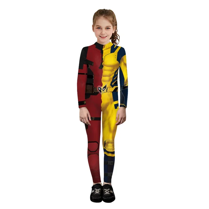 SN55New Halloween adult and children's movie superhero Wolverine Deadpool printed cosplay costume Zenti James Howlett party@54WE