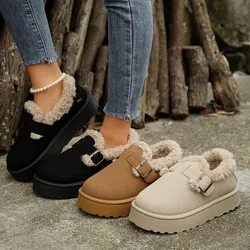 Stivaletti da donna pantofole in cotone 2024 nuove scarpe invernali Casual calde in peluche per donna stivali da neve scarpe da donna con plateau all'aperto