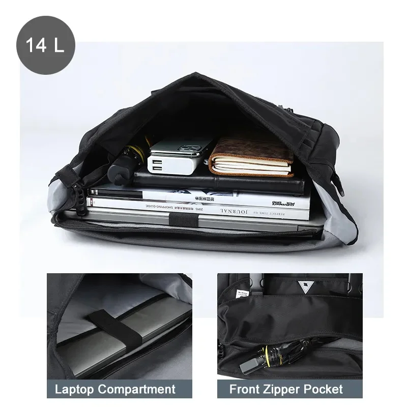 Men Messenger Bags Waterproof Large Crossbody Shoulder Men\'s Hip Hop Street Cycling Travel Multilayer Antitheft Design Bags