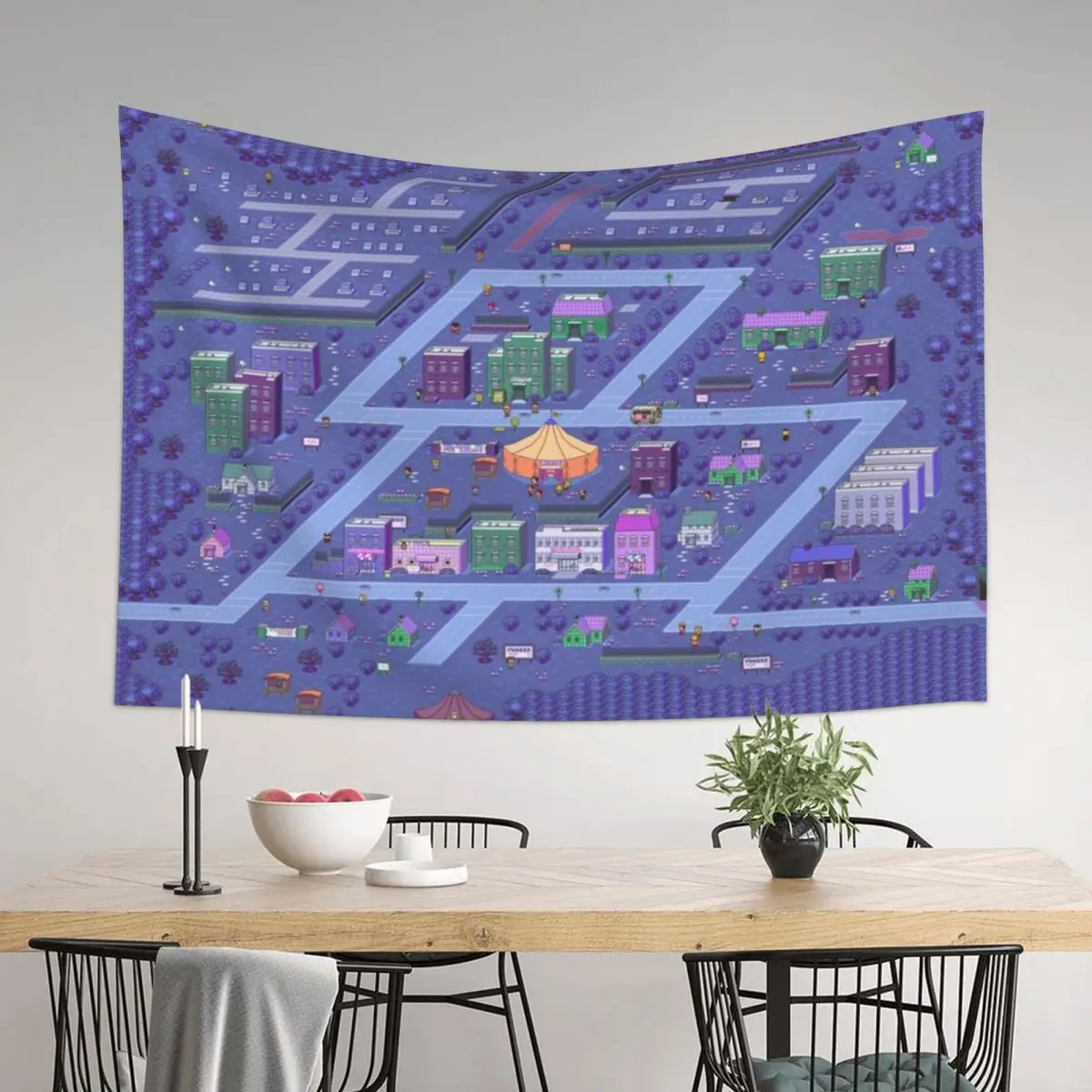 

Earthbound Threed Map Tapestry Japanese Room Decor Room Decor For Girls Aesthetic Room Decorations Decorative Wall Tapestry