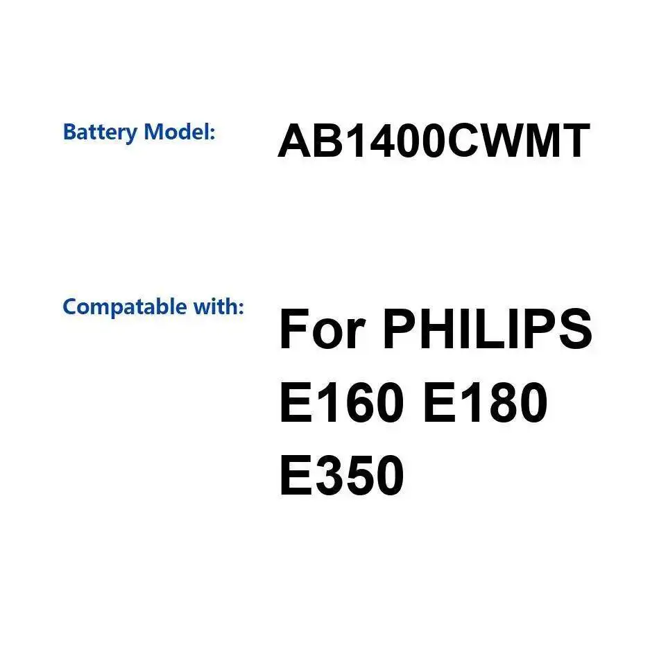 

Легкий аккумулятор мобильного телефона 1400 мАч, надежное питание для Philips E160 E180 E350 AB1400CWMT