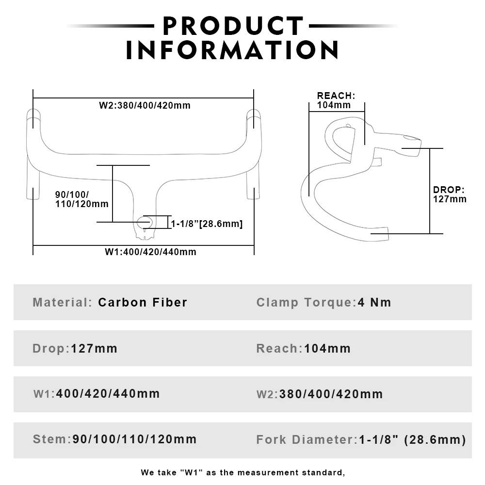 Carbon Road Handlebars AERONOVA Racing Carbon Integrated Stem Handlebar 1-1/8\