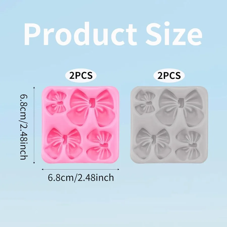 4 قطع من قوالب القوس السيليكون لمجموعة قوالب القوس الوردي والرمادي لحلوى الشوكولاتة والسكر والحرف اليدوية من الراتنج