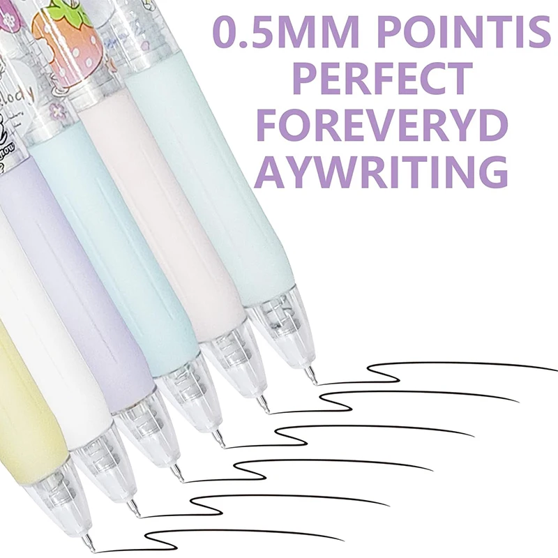 سانريو كورومي مرحبا كيتي جل ، كاواي لطيف قلم ضغط ، كرتون أطفال مدرسة أطفال أدوات مكتبية هدية ، 5-أقلام ، 6 لكل مجموعة