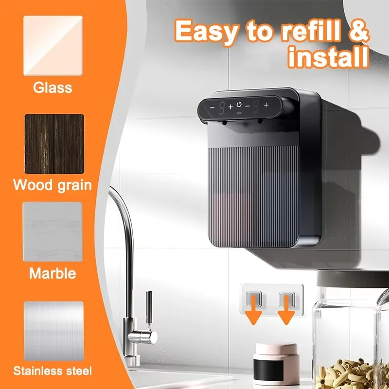 Automatic Foam Gel Soap Dispenser with Smart Display Touchless Sensor Wall Mounted Bathroom Hand Washer view 2