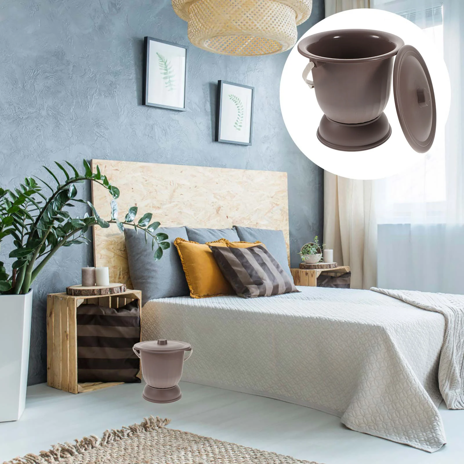 Portable Toilet Spittoon Travel Potty High Base Urinal Garbage Can Urinals for Men