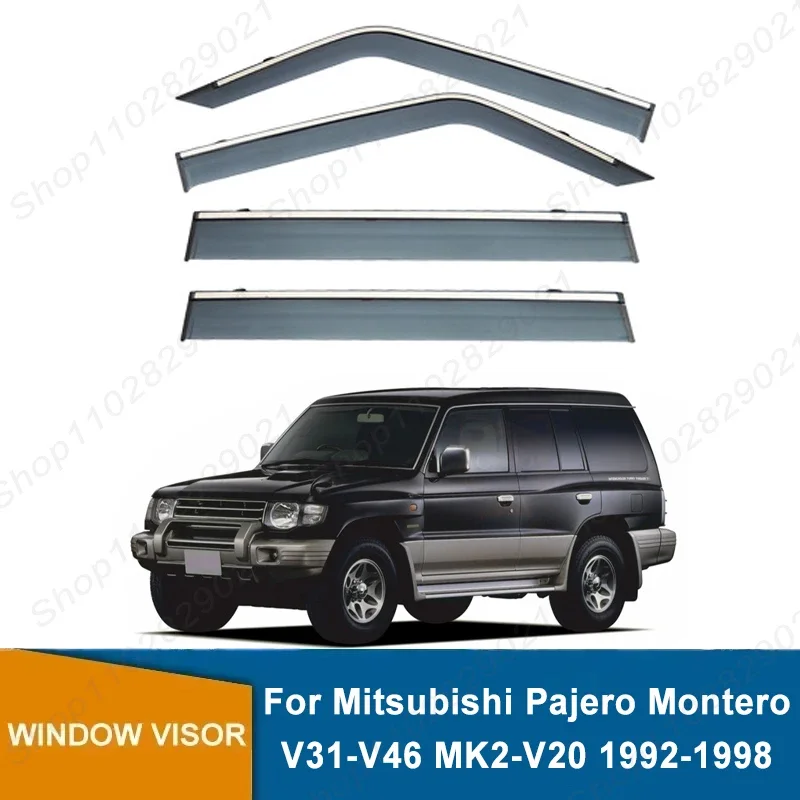 Window Visor For Mitsubishi Pajero Montero V31-V46 MK2-V20 1992-1998 Weathershield Sun Rain Deflector Guard Car Window Deflector
