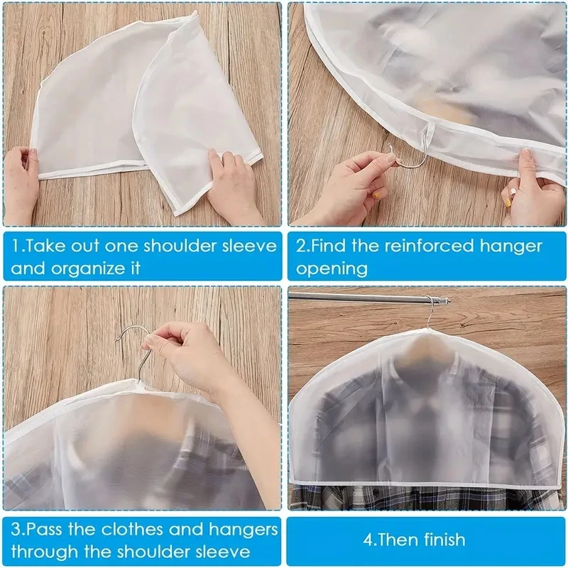 1-40PCS Transparent Half Pack Clothes Dust Cover Half Suit Cover EVA Waterproof Clothes Dust Cover Coat Stain Protection Cover