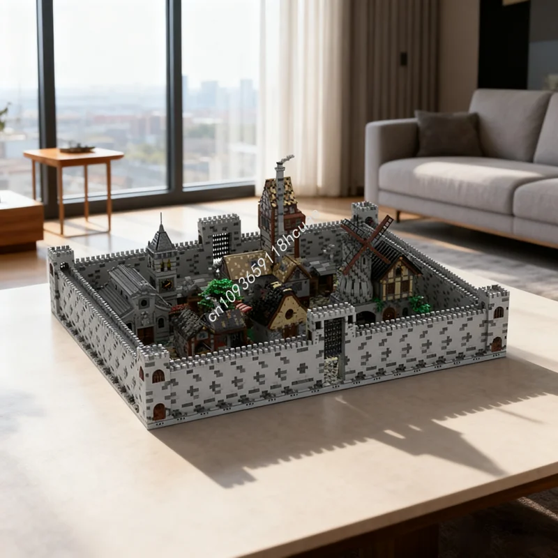 

26809 шт. MOC, средневековые модули, комплект замкнутых моделей, строительные рождественские подарки, блоки для сборки, идея, образовательная игрушка, кирпич, день рождения