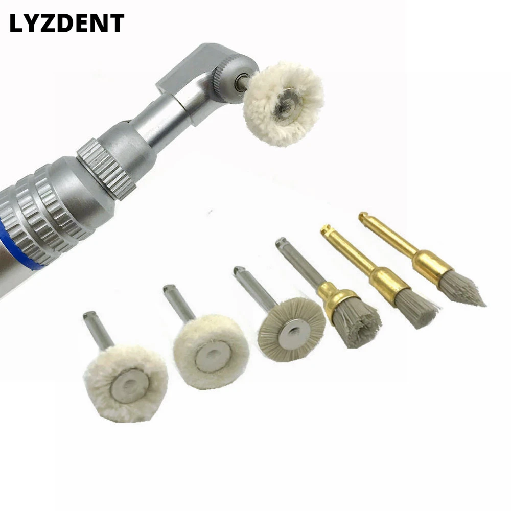 

LYZDENT 3Pcs Dental Accessories Wool Polishing Flat Brush Grinder Brushes for Low Speed handpiece Machine Accessories