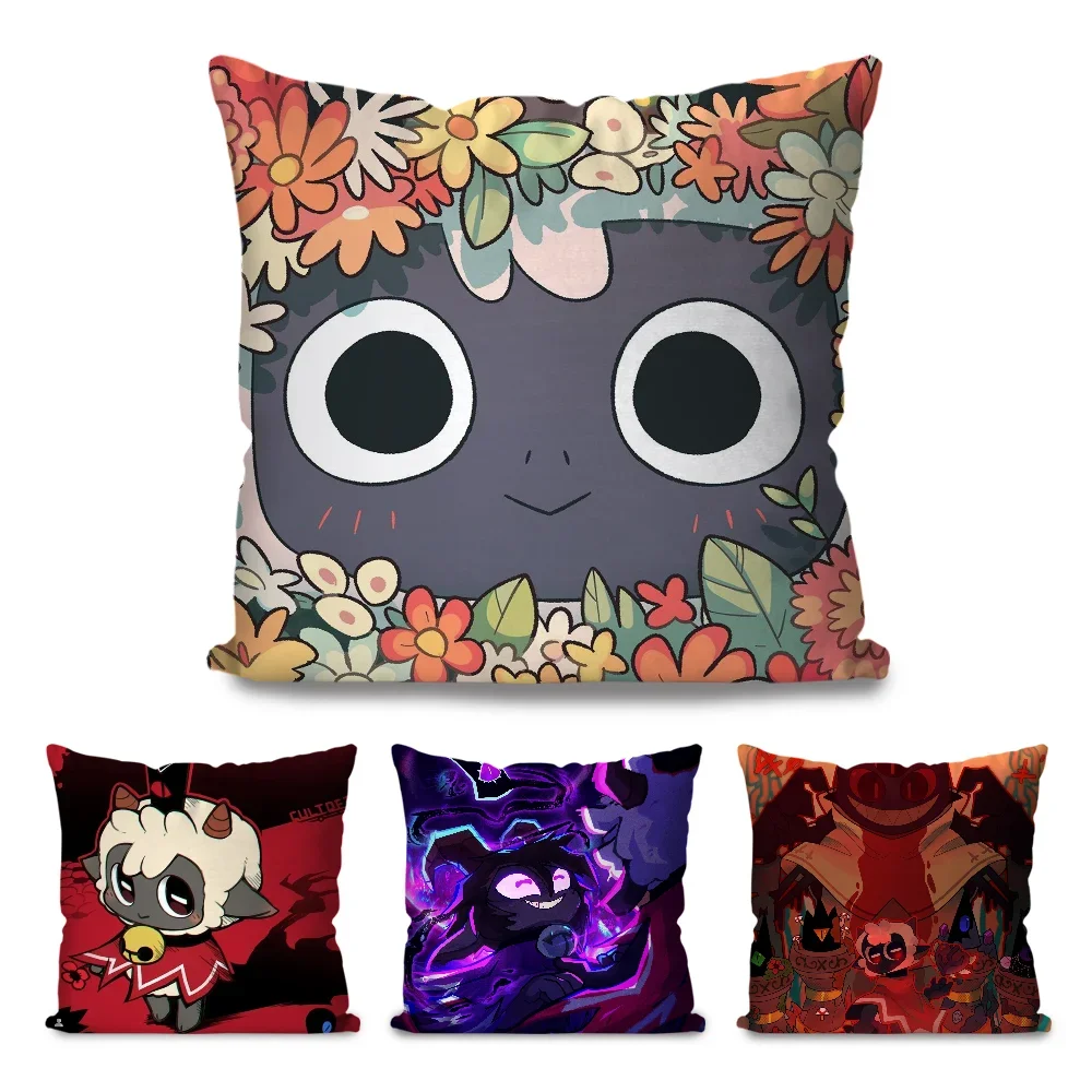 Cult Of The Lamb Anime Adventure Video Game Pillow Case Square Pillow Bedroom Sofa LeisureCar Living Room Home Decoration 40X40
