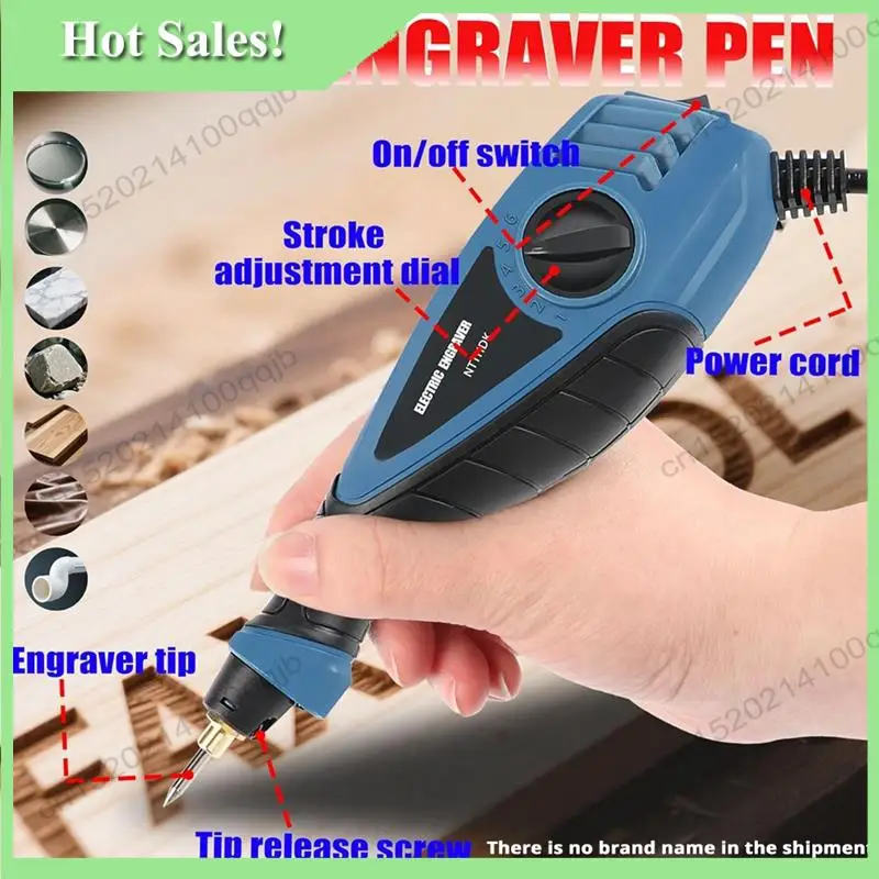 -FDDT Engraver Pen, 25W 6 Speed Engraving Pen For Metal, Wood, Glass And Plastic, Handheld Engraving Etching-Tool US Plug