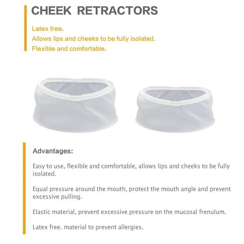 

2pcs Dental Soft Rubber Mouth Opener Oral Lip Cheek Retractor Non-Latex Flexiable Opener