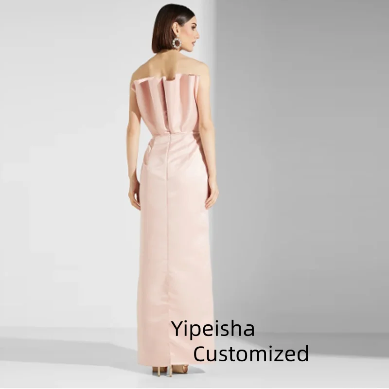 Abiti da ballo rosa eleganti personalizzati con perline Abiti da sera per occasioni da sera alla caviglia Abiti da festa con corsetto senza maniche