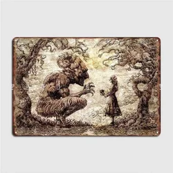 The Girl And The Demon Anime Snk Metal Sign Wall Mural Customize Club Bar Poster Tin Sign Poster