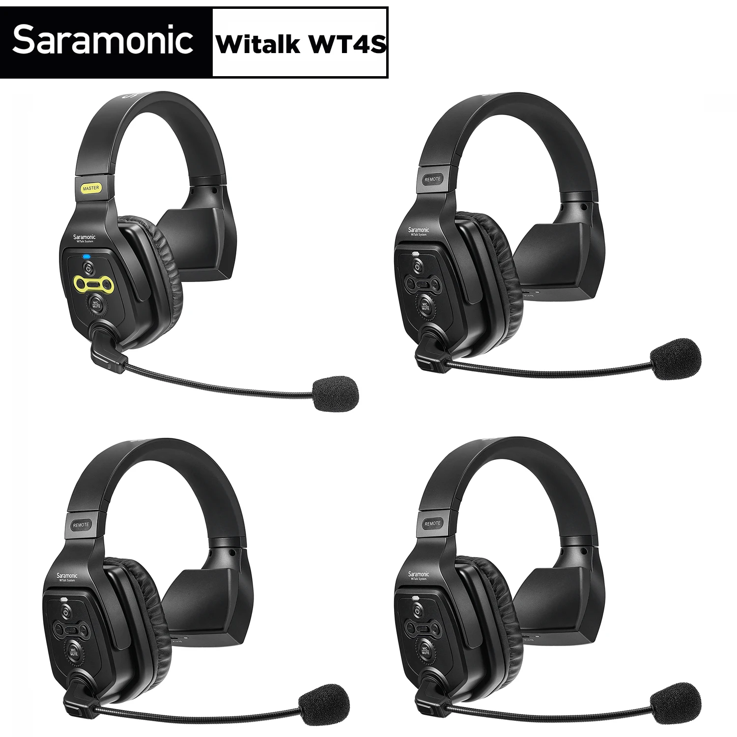 

Saramonic WiTalk WT4S Single-ear Full-Duplex Wireless Remote Intercom Headset Micrphone System for Film TV Stage 400m Range