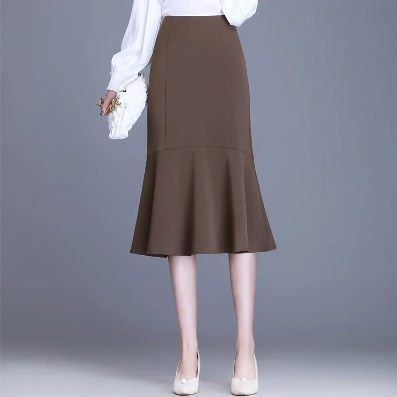 

Юбка-трапеция Bla Tailcoat Dr для женщин, средней длины, новая весенняя коллекция, с завышенной талией, облегающая, из полиэфирного волокна