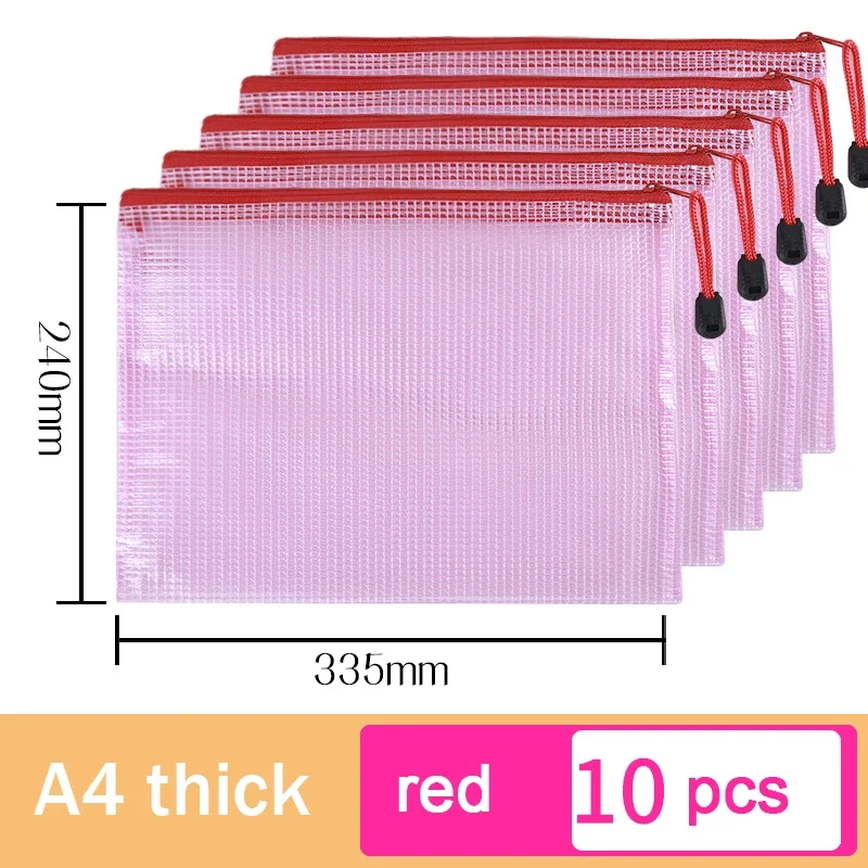 Imagem -04 - Impermeável Mesh Zipper Documento Bolsa Pastas de Arquivo Material de Escritório Escolar Lápis Case Armazenamento Bolsa de Estudante a4 a5 a6 10 Pcs