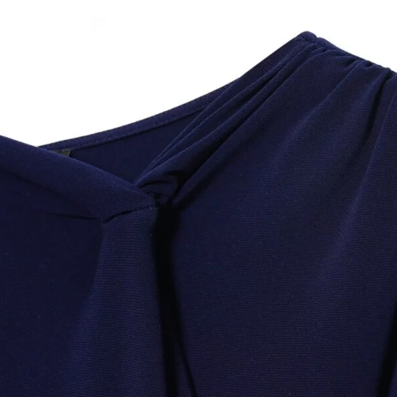 우아한 슬림핏 롱 드레스 솔리드 컬러 긴 소매 여성 패션 벨트 스트리트웨어 오피스 레이디 폴드 넥 칼라 드레스