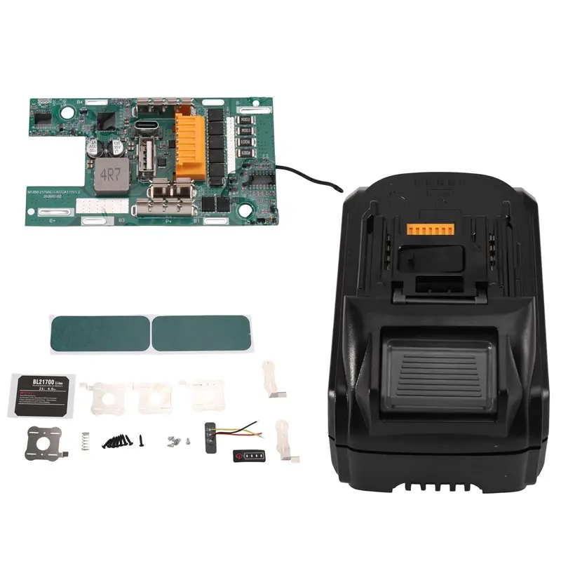 ABGH-For Li- Battery Charging Protection Board 10X21700 Battery Case Kit Type-C+ USB For 21V Power Tools 5