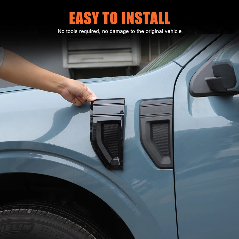 

2piece set ABS black For Ford Maverick 2022+ car front air outlet side fender decorative sticker exterior protection accessories