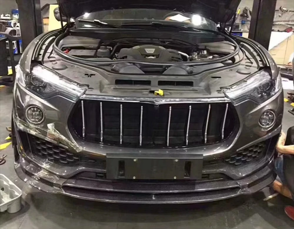 ForMaserati Levante Genuine Carbon Fiber Body Kit M-Style Front Lip and Rear Diffuser  Product