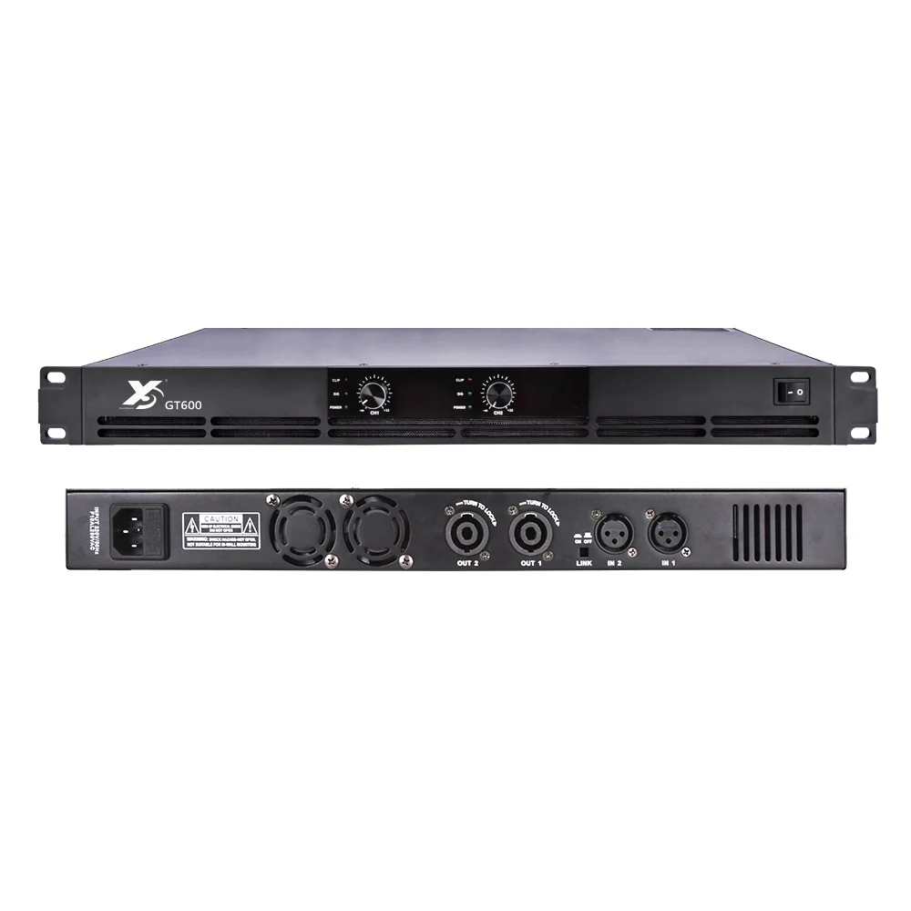600W*2 Professional 1U Class D Power Amplifier Digital Audio Two-channel Amplifier