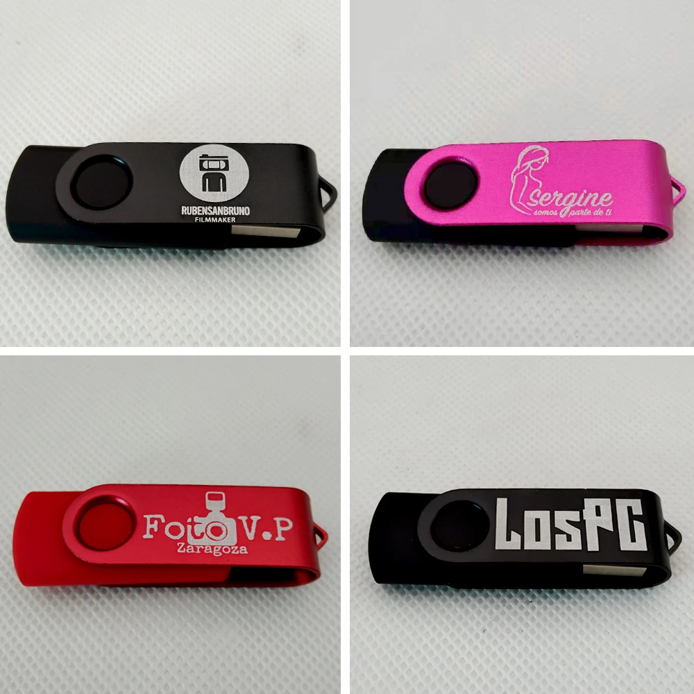 Mini USB Flash Drive, Pendrive, Disco de Metal, Logotipo Personalizado Grátis, Stick USB, 4GB, 2GB, 1GB, 64GB, 32GB, 16GB, 100Pcs, Lot