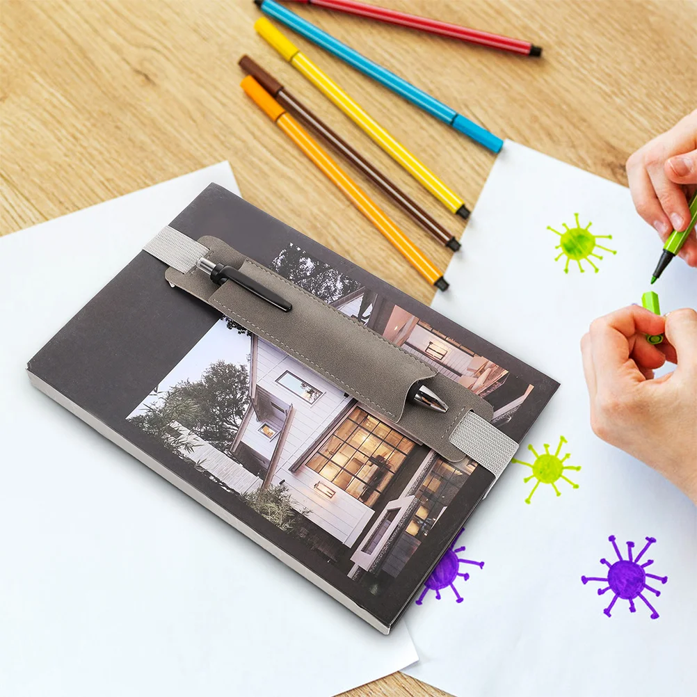 6 قطع من غطاء القلم حقيبة واقية محمولة لأقلام الرصاص المحمولة هدية عيد الميلاد وأعياد الميلاد وشريط مطاطي