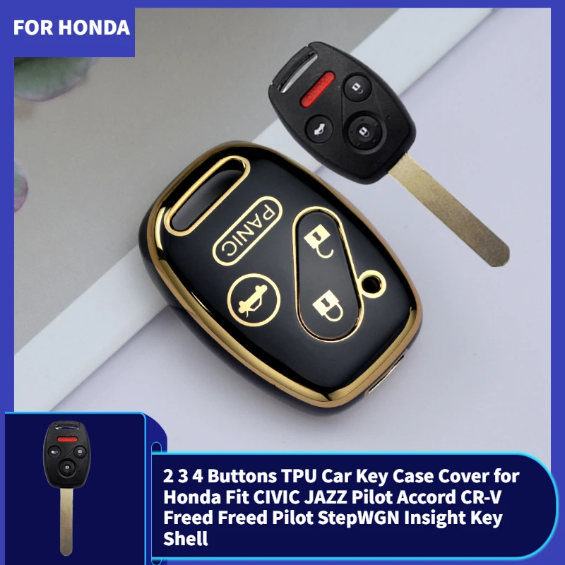 2 3 4 Buttons TPU Car Key Case Cover for Honda Fit CIVIC JAZZ Pilot Accord CR-V Freed Freed Pilot StepWGN Insight Key Shell