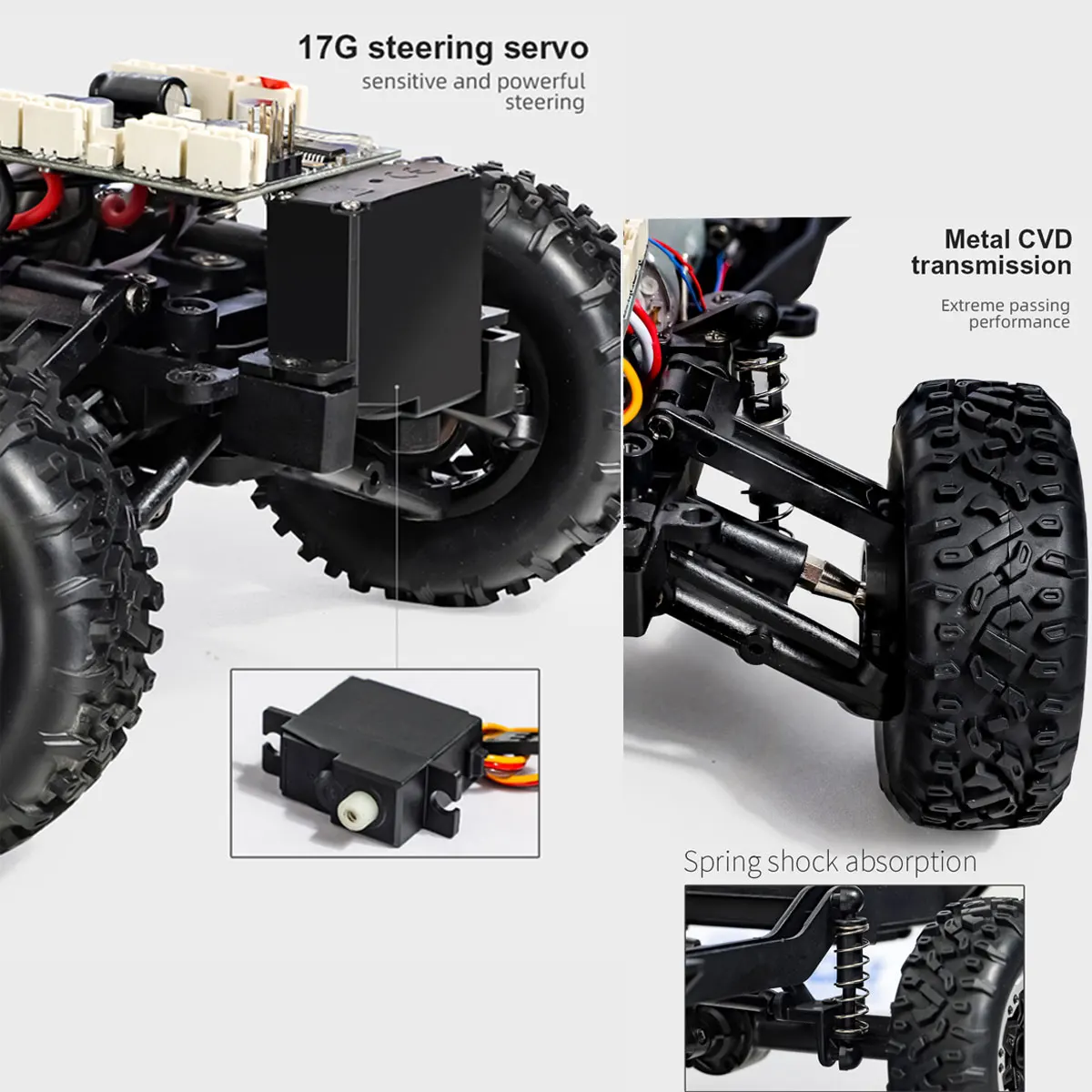 LDRC LD1296 1/12 RC Crawler 4WD 2-Speed Transmission Metal Gearbox 2.4G Full Proportional Off-Road RC Car With LED Light Toys
