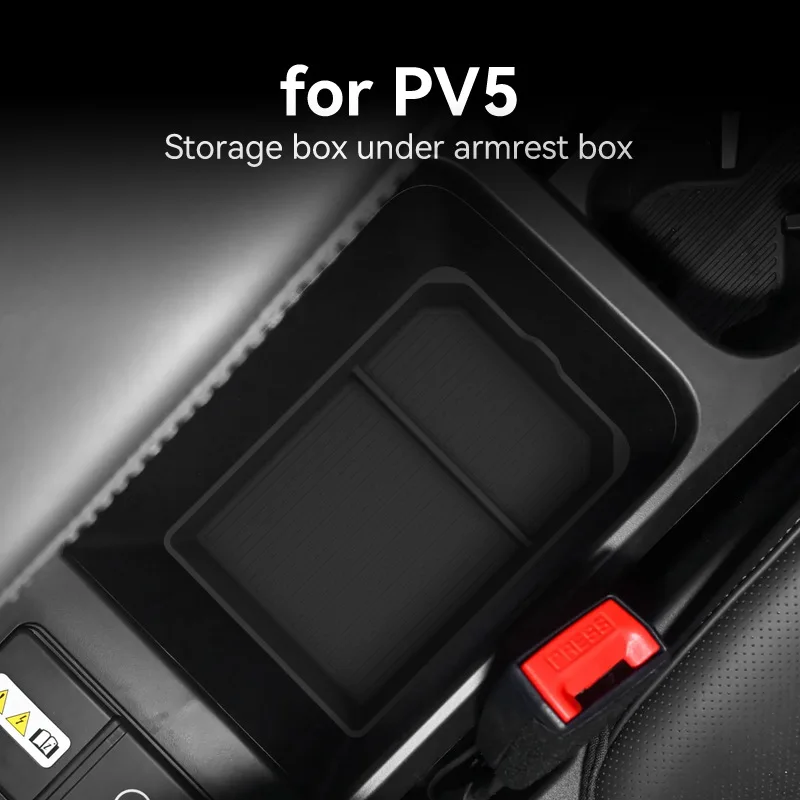 Organizador de Console Central para Kia PV5 2026, Caixa de Armazenamento de Silicone para Apoio de Braço, Bandeja Interna para Organização e Arrumação