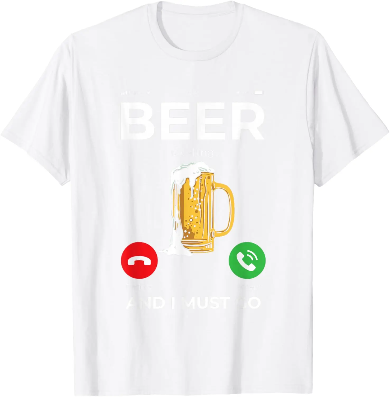 Women Summer Beer Is Calling and I Must Go Print T Shirt Casual Funny Beer Graphic Comfortable Short Sleeve Tee Top